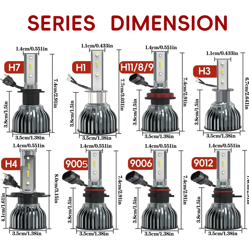 Heyword 22000lm 160W 1860 CSP chip 3000k/4300k/6000k/8000k Car LED Headlight h4 h7 h1 LED headlights 9005 H7 h9 h11 led light - Image 4