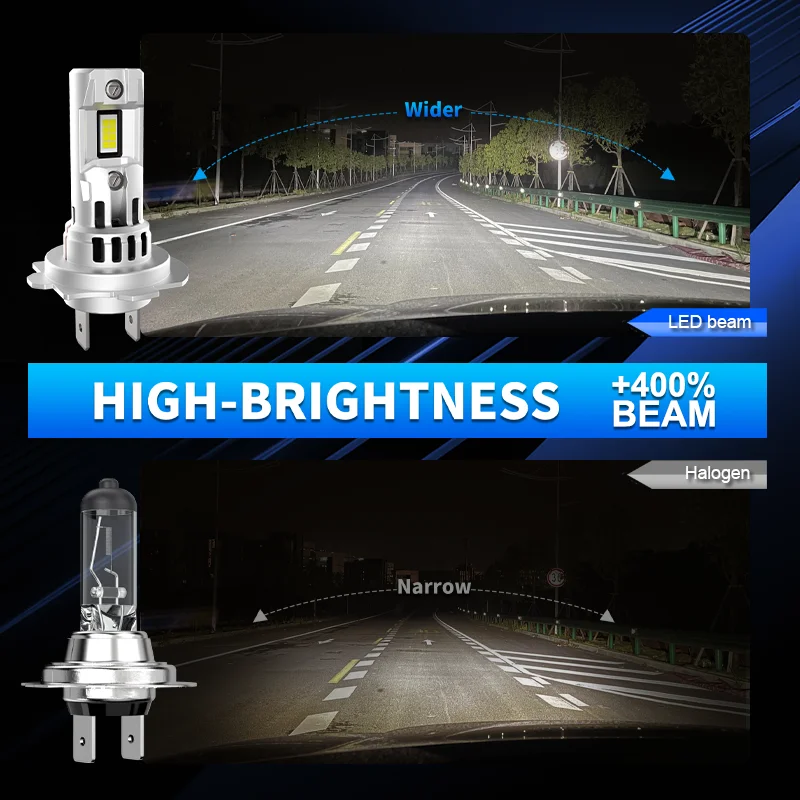 H7 LED Headlight Bulb Mini Wireless 70W 20000LM 6000K CSP for Car Headlamp Auto Diode Lamps H7 Turbo Led 12V Automobile Fog Lamp - Image 4