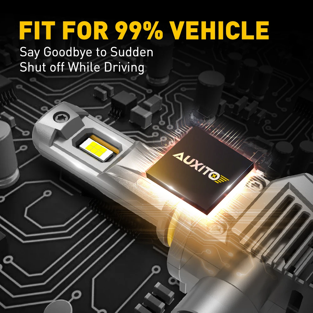 AUXITO 2Pcs 22000LM Turbo H8 H11 LED Headlight 120W Super Bright 6500K Canbus 9005 HB3 9012 HIR2 LED Headlamp Bulb 12V 7035 CSP - Image 5