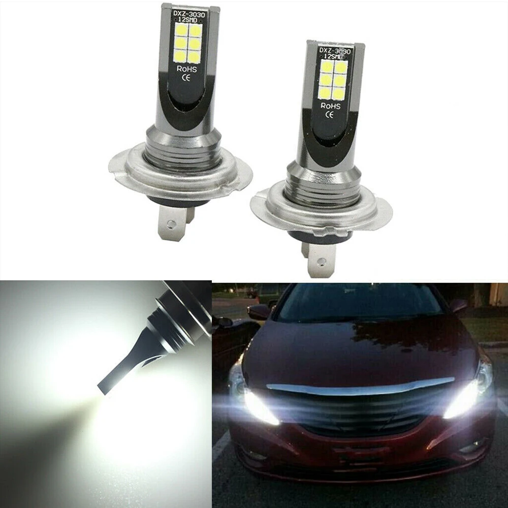 H7 Led Light Bulb Kit Car Fog Light Bulbs 55w Super-Bright 6000k White Led Lights For Vehicles High Power Auto Headlight LED DRL - Image 5