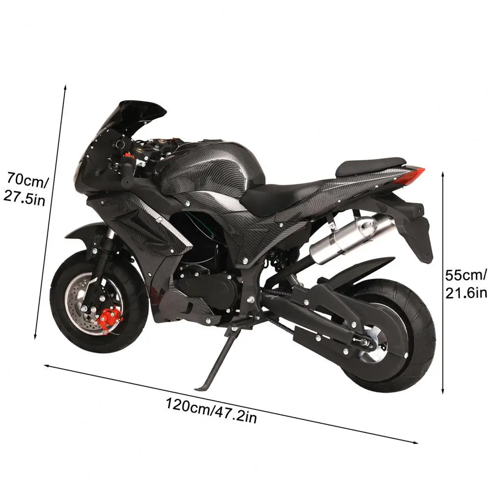 49cc 4-Stroke Pocket Rocket Motorcycle Mini Motorcycle Gas Pocket Motorbike with Front Rear Disc Brakes Racing Max Speed 25MPH - Image 6